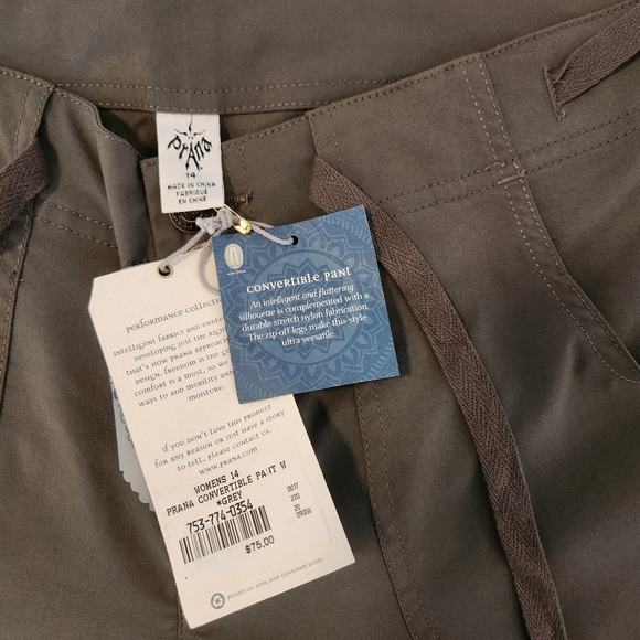 NWT Sz 14 PrAna Monarch Pants Convertible Hiking Cargo Utility Outdoors - Picture 14 of 16